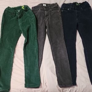 J Crew/ Crewcuts Kids Corduroy Pants Set - Green, Gray, and Navy